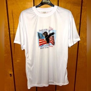 Unisex New Never Worn USA Land Of The Free Eagle White T-Shirt Large No Tag